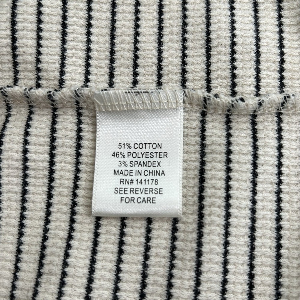 Atelier By Kirious Small Woman Boxy Cropped Short Sleeve Polo Beige Black Stripe - Picture 8 of 8